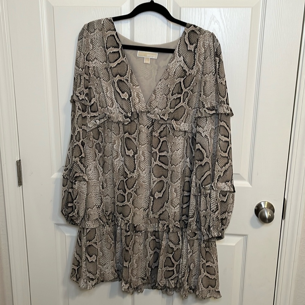Michael Kors snake print mini swing dress